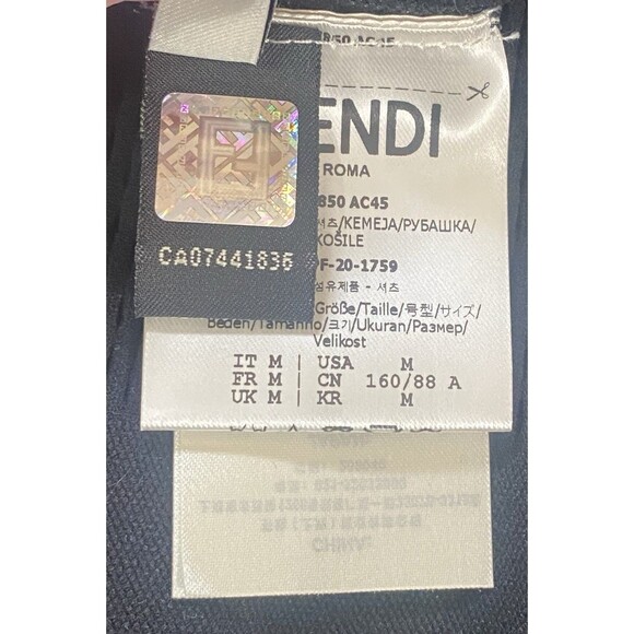 Fendi Black Mesh Mock Neck Logo Bodysuit Women’s Medium Tech Knit Italy FF - Picture 13 of 16